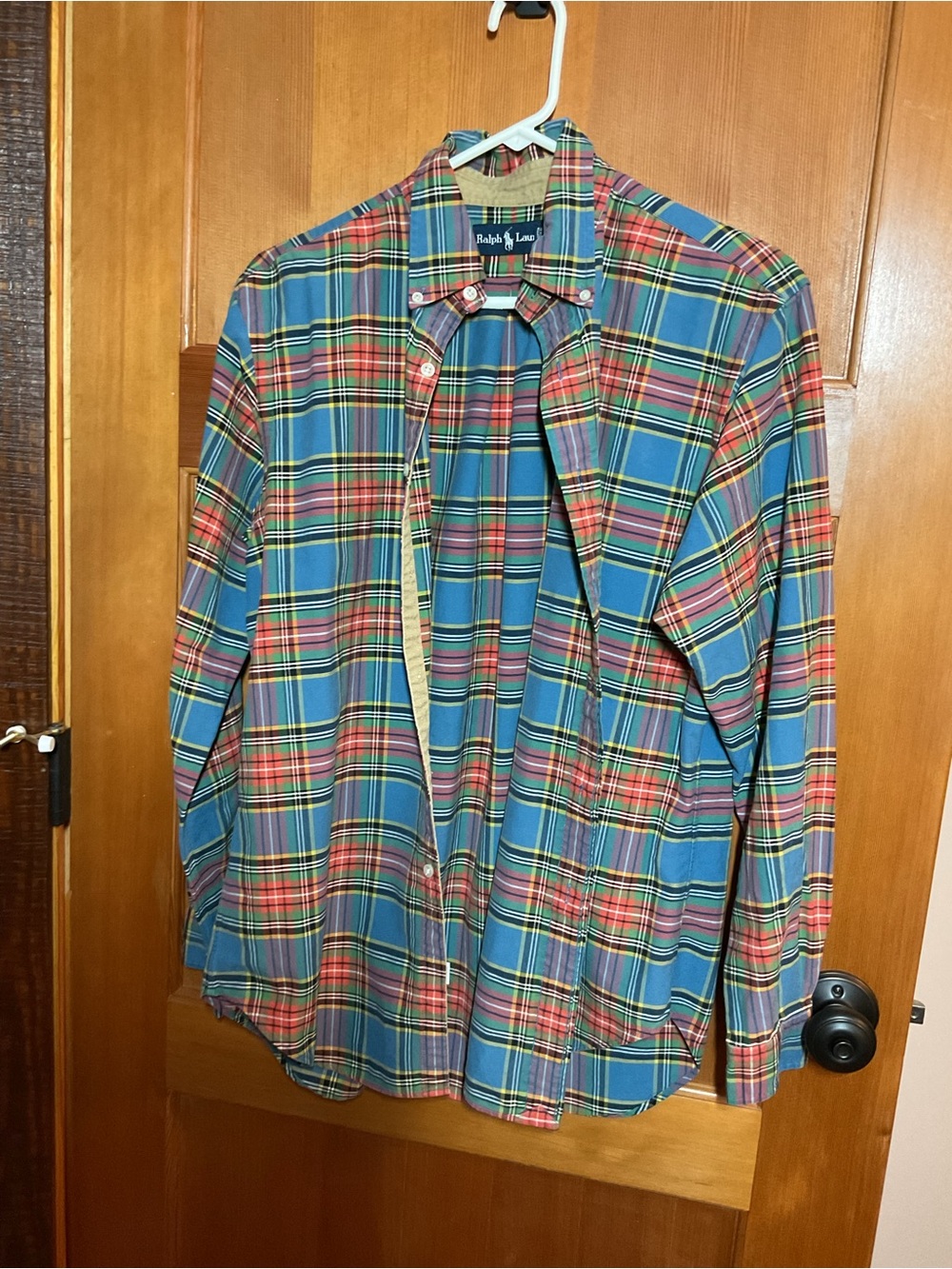 Ralph Lauren Blue, Red and Yellow Plaid Button-Down Shirt